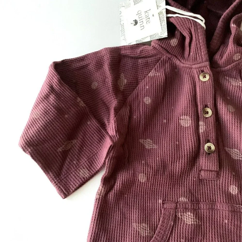 NWT Kate Quinn Organics Long Sleeve Hooded Sport Jumpsuit  6-12 Months